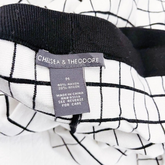 Chelsea & Theodore Black and White Flared Flannel Skirt SZ M - Picture 2 of 4